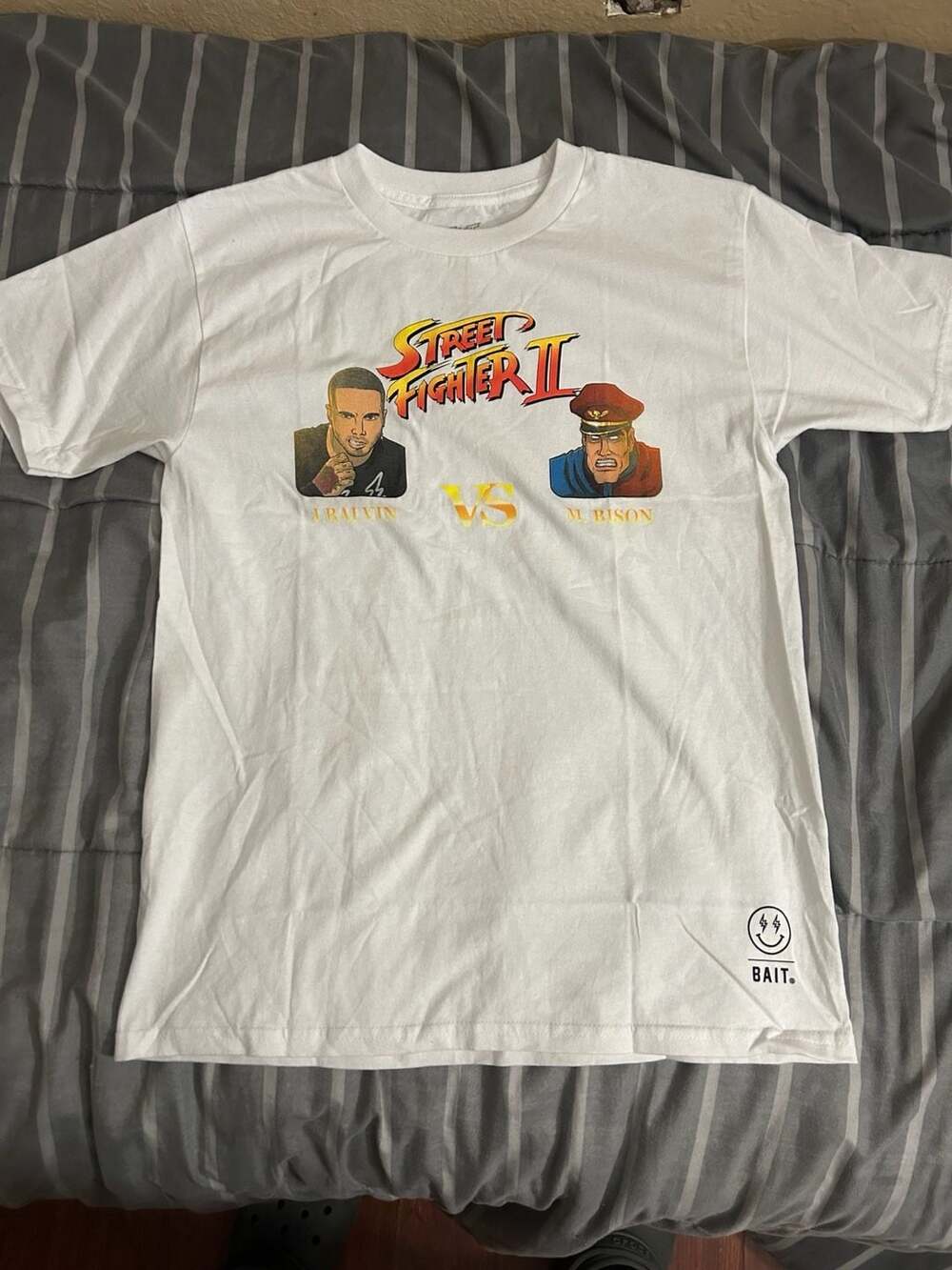 BAIT x J Balvin x Street Fighter II M. Bison VS Tee White Size Medium